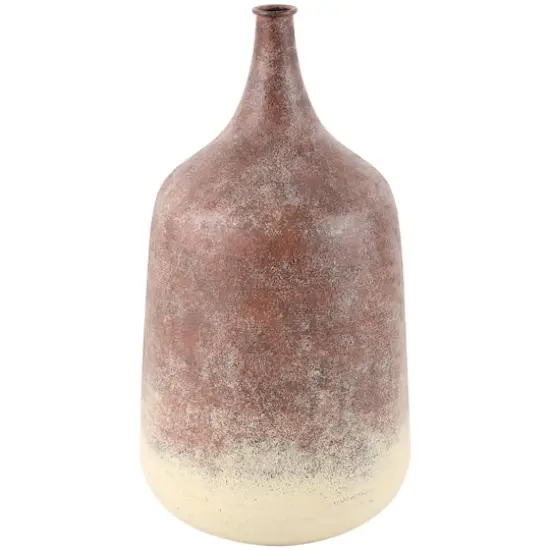 15" Copper Metal Distressed Textured Vase {1}