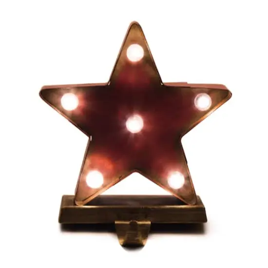 Glitzhome&reg; 7.5" Marquee LED Star Stocking Holder {1}