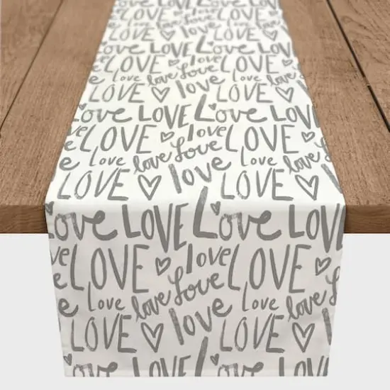 Love Typography 16" x 72" Cotton Twill Runner {1}