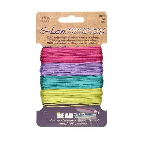 The Beadsmith&reg; S-Lon&reg; 0.5mm Mixed Color Bead Cord Bright Mix {1}