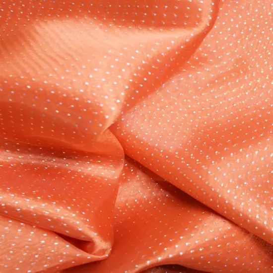 Feldman Orange with Silver Hologram Dots Organza {5}
