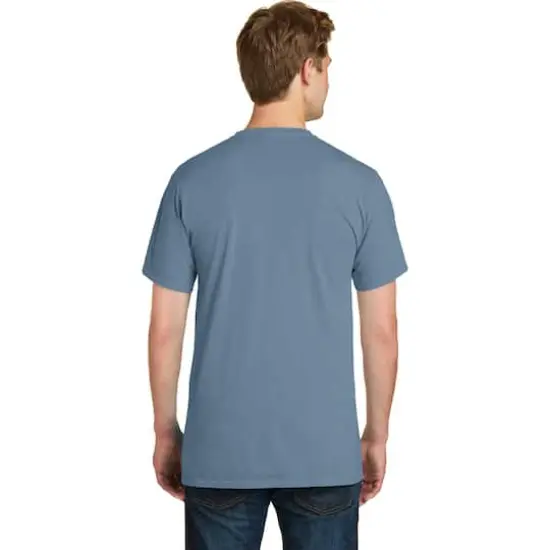 Port & Company® Beach Wash® Garment-Dyed Adult Pocket T-Shirt Denim Blue {6}
