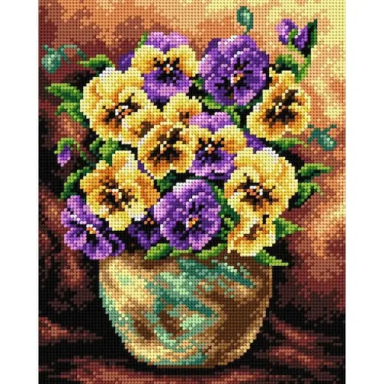 Orchidea Gobelin Bouquet of Pansies Halfstitch Canvas {1}