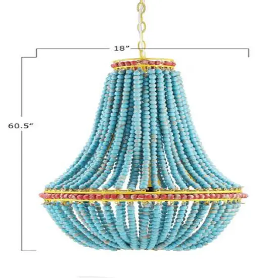 Hello Honey&reg; 26" Multicolor Draped Wood Bead Chandelier {8}