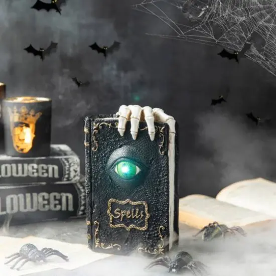 Glitzhome&reg; 8" Lighted Halloween Ghostbuster Book {5}