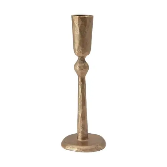 Hello Honey® 7" Antique Brass Hand-Forged Metal Taper Candle Holder {1}