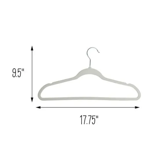 Honey Can Do White Slim-Profile Non-Slip Velvet Hangers, 35ct. {4}