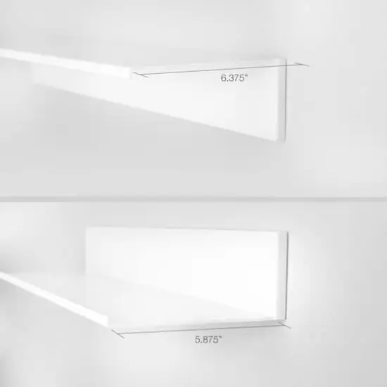 Hangz&trade; White Reversible No Stud 6" Depth Floating Shelf {4}