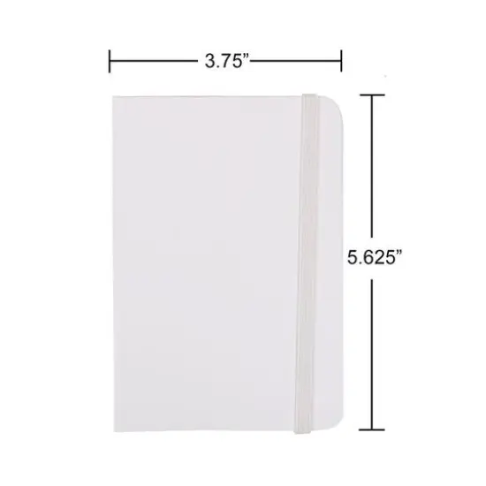 JAM Paper Small Hardcover Notebook with Elastic Band White {7}