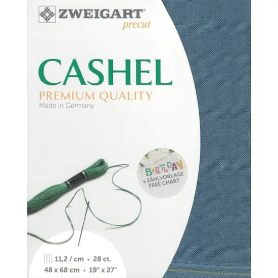 Zweigart&reg; Cashel Precut 28 Count Premium Fabric, 19" x 27" Blue Spruce {1}
