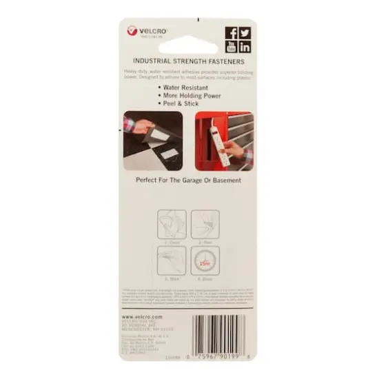 VELCRO&reg; Brand Industrial Strength Strips Black {6}