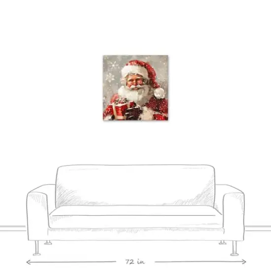 Happy Neutral Santa 24" x 24" Canvas Wall Art {4}