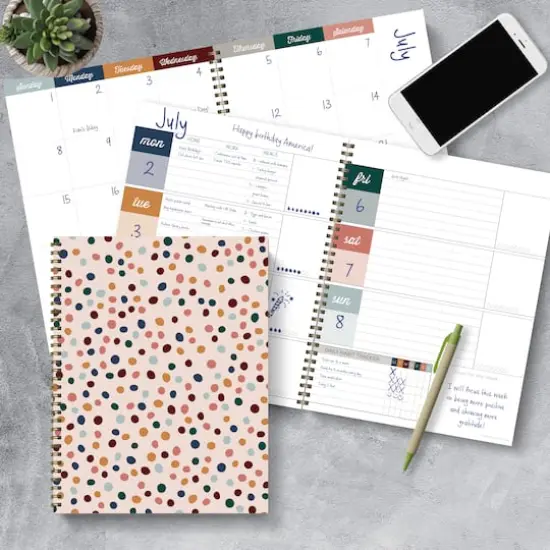 TF Publishing Large Spotted Dot Boho Undated Spiral Planner {5}