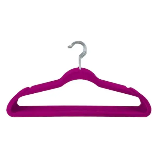 Simplify Super Slim Velvet Huggable Hangers, 10ct. Fuschia {1}