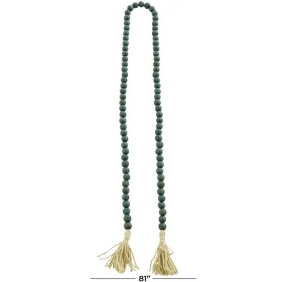 Green Wood Bohemian Bead Garland 81" x 1" x 1" {6}