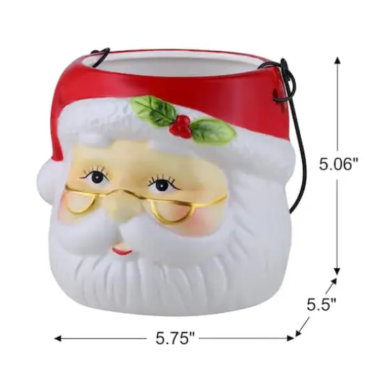 5" Santa Claus Nostalgic Ceramic Container {4}