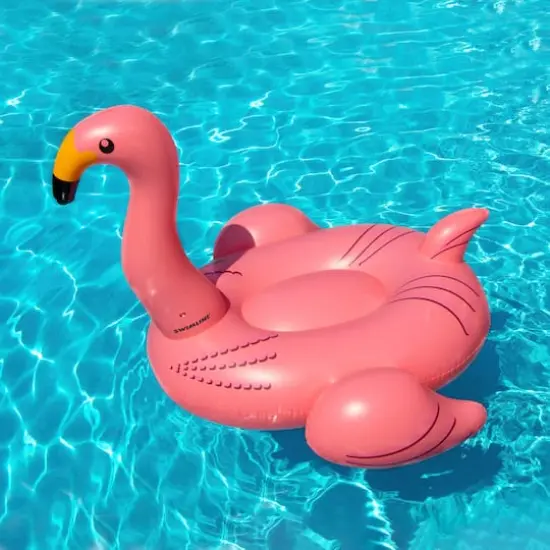 Swim Central 78" Inflatable Pink Giant Flamingo Swimming Pool Ride-On Float {5}