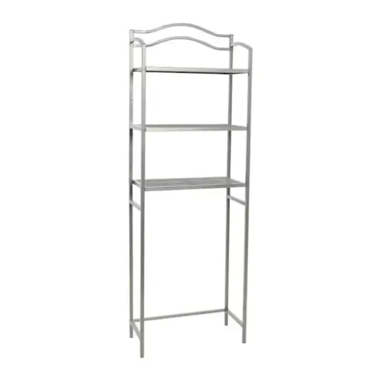 Household Essentials 3-Tier Metal Over the Toilet Shelf Silver {1}