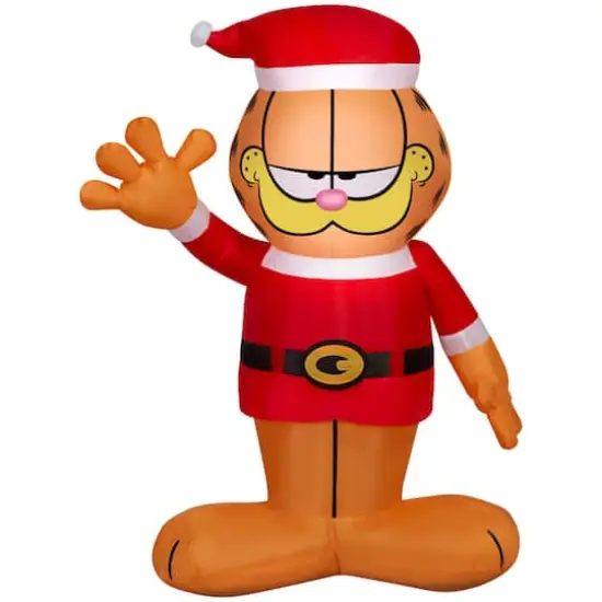 3.5ft. Airblown&reg; Inflatable Christmas Garfield in Santa Suit {1}