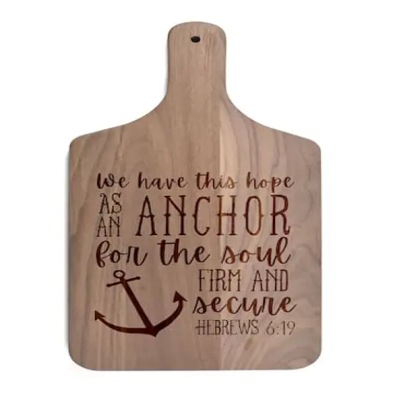 17" Anchor For The Soul Walnut Wood Paddle Cutting Board {1}