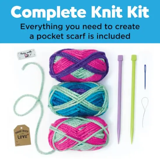 Creativity for Kids Learn To Knit Pocket Scarf Kit {3}