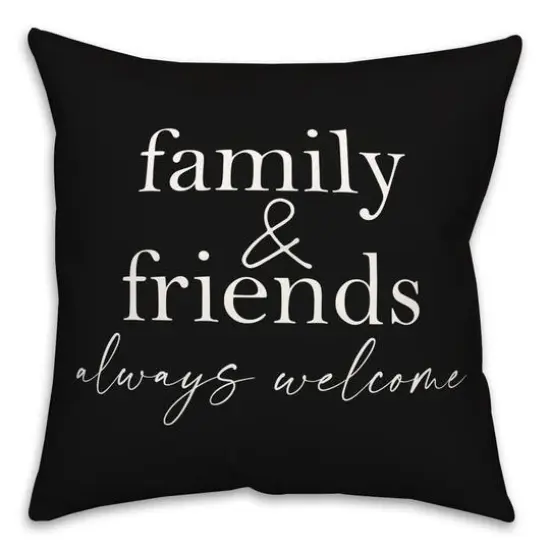 18" Family & Friends Indoor/Outdoor Pillow Black {1}