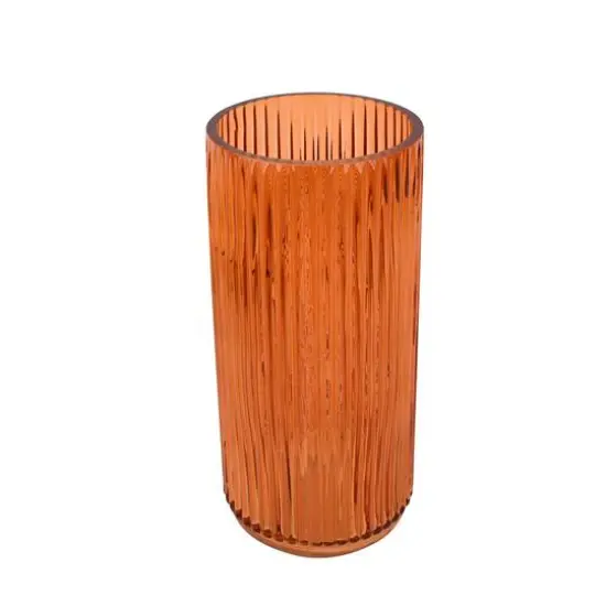 10" Tall Ribbed Glass Vase by Ashland&reg; Orange {3}
