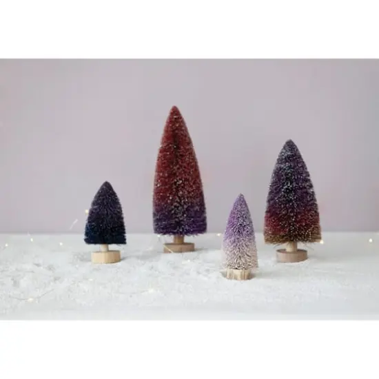 Hello Honey&reg; 6" Purple Bottle Brush Tree with Wood Base {3}