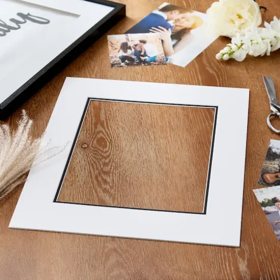 16" x 20" Double Mat by Studio D&eacute;cor&reg;, 11" x 14" Opening White/Black {3}