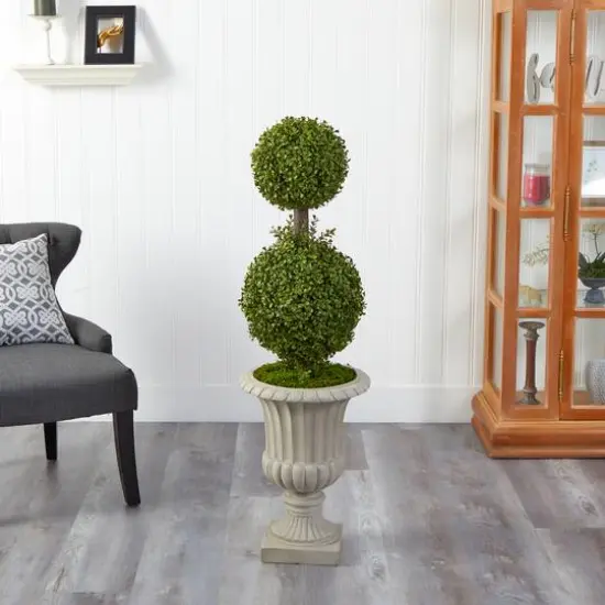 4ft. Double Boxwood Topiary Tree in Sand Finished Urn {4}