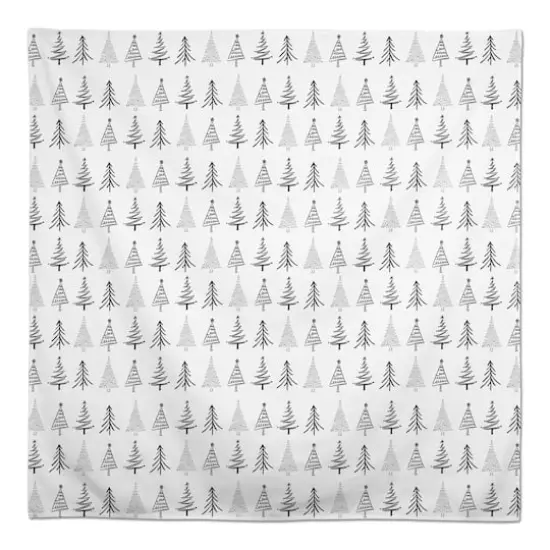 58" Christmas Tree Sketches Tablecloth {1}