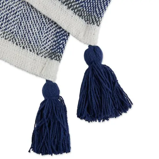DII&reg; Navy & Mineral 2-Tone Chevron Stripe Throw {5}