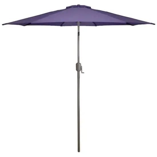 9ft. Outdoor Patio Market Umbrella with Hand Crank & Tilt Purple/Brown {1}