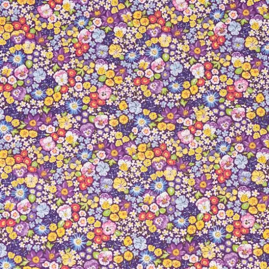 SINGER Multi Pansy Floral Cotton Fabric {1}
