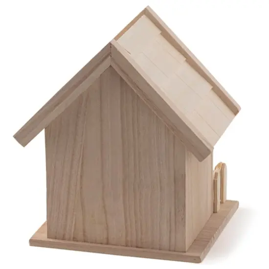 7" Wood Birdhouse with Fence by Make Market&reg; {4}
