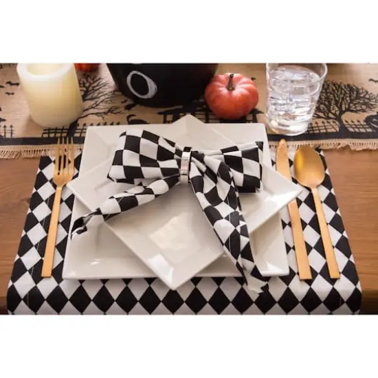 Black And Cream Harlequin Print Napkin, 6ct. {3}