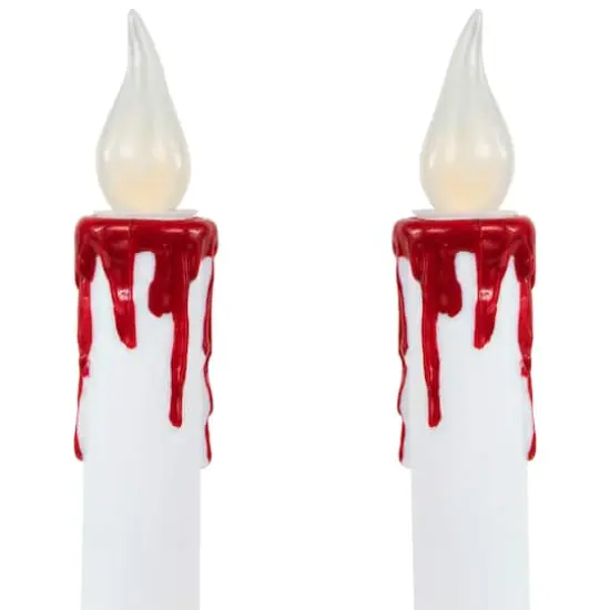 9" Pre-Lit LED White & Red Halloween Candles, 2ct. {5}