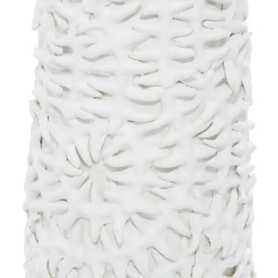 White Ceramic Contemporary Vase, 17" x 6" x 6" {6}