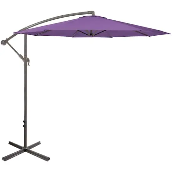 10ft. Offset Outdoor Patio Umbrella Purple {1}