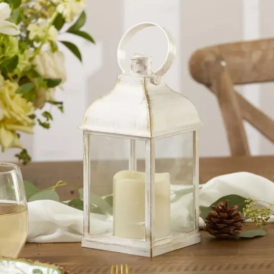 Kate Aspen&reg; Marrakesh LED Vintage Decorative White Lantern, 2ct. {8}