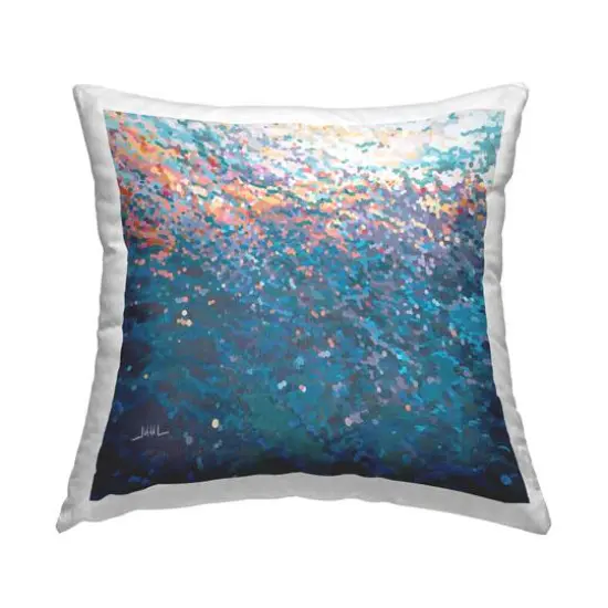 Stupell Industries Deep Water Light Reflection Abstract Pointillism Throw Pillow 18" x 18" {1}