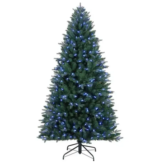 6.5ft. Pre-Lit Alexa Enabled Mountain Fir Artificial Christmas Tree, Multicolor LED Lights {5}