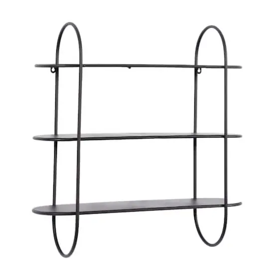 Black Iron Modern Wall Shelves, 28" x 28" x 8" {3}