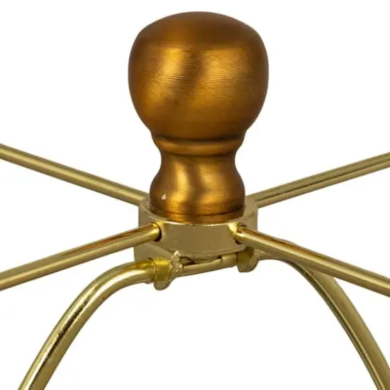 Hello Honey&reg; Brown Stone Glaze Round Stoneware Table Lamp with Classic Cream Drum {6}