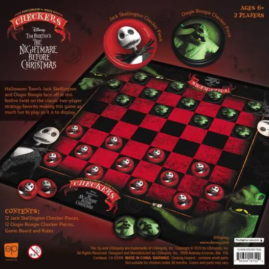 USAopoly&trade; Disney&reg; Tim Burton The Nightmare Before Christmas Checkers {5}
