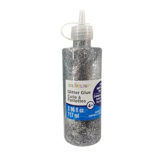 3.96oz. Glitter Glue by Creatology&trade; Silver {1}