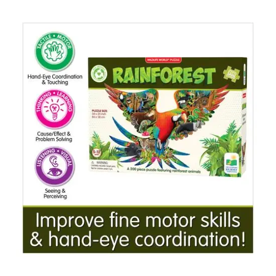 Wildlife World Puzzle - Rainforest: 200 Pcs {8}