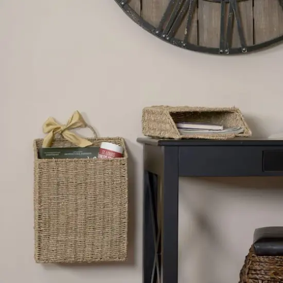 Household Essentials Rectangular Wicker Hanging Baskets {3}