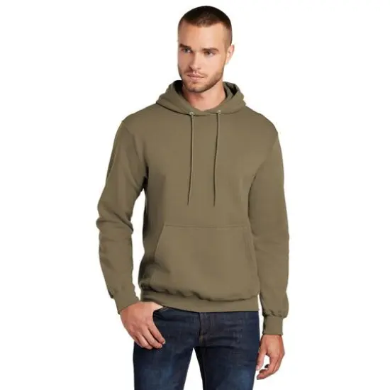 Port & Company&reg; Neutrals Core Fleece Pullover Hooded Sweatshirt Coyote Brown {4}