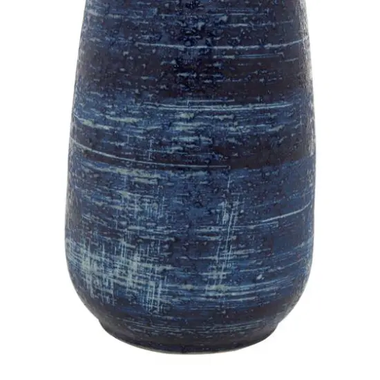 Blue Ceramic Contemporary Vase, 17" x 7" x 7" {6}